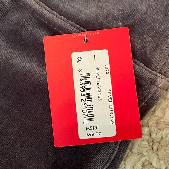 SOLD Spanx velvet leggings silver chrome gray - Picture 3 of 4